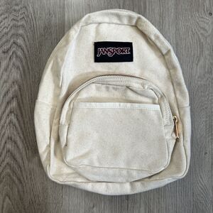 Jansport Half Pint Mini Backpack White Cream Shoulder Purse Bag Retro 90s Y2K